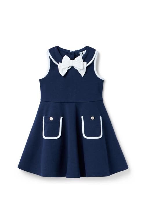 Janie And Jack The Classic Bow Ponte Dress In Blue