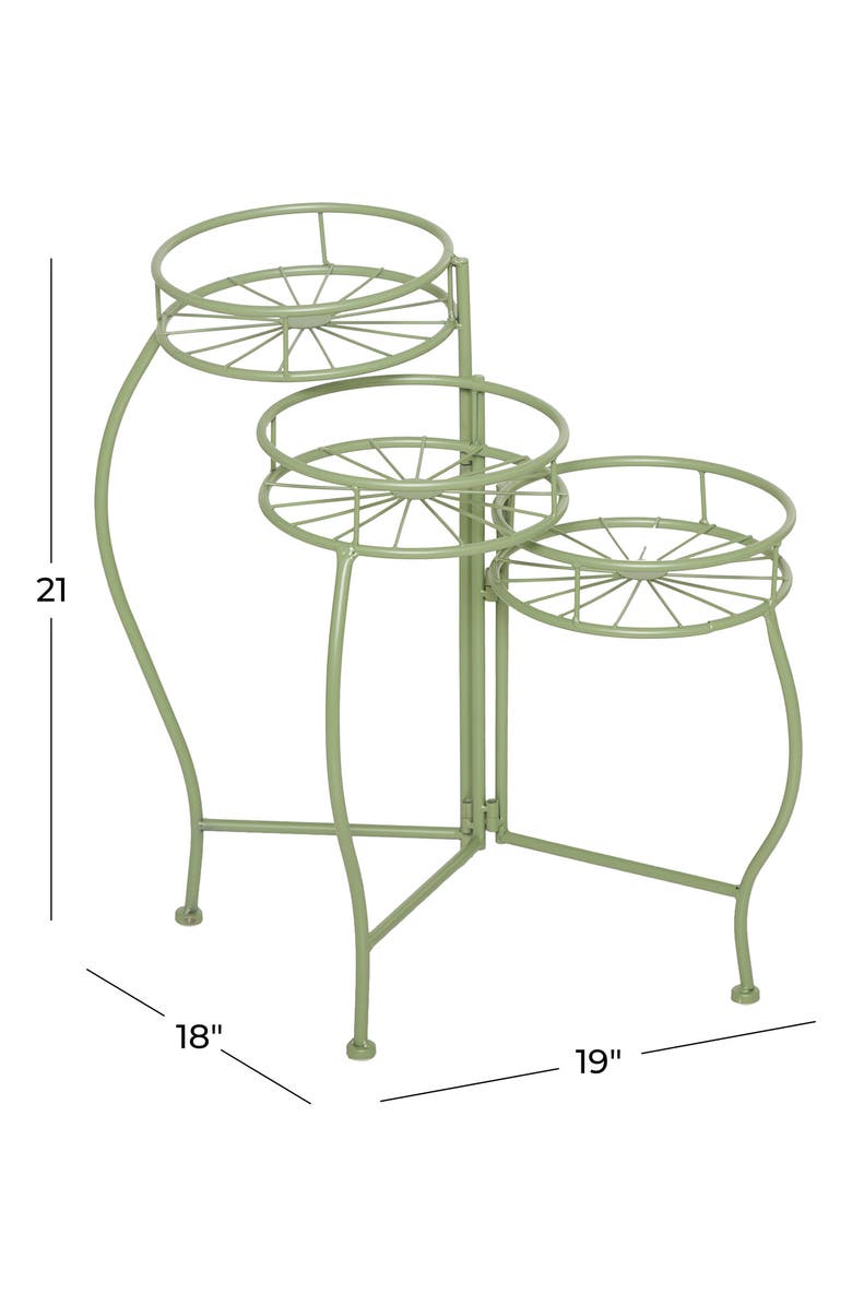SONOMA SAGE HOME Green Metal Indoor/Outdoor Three-Tier Starburst Plant Stand, Alternate, color, Green