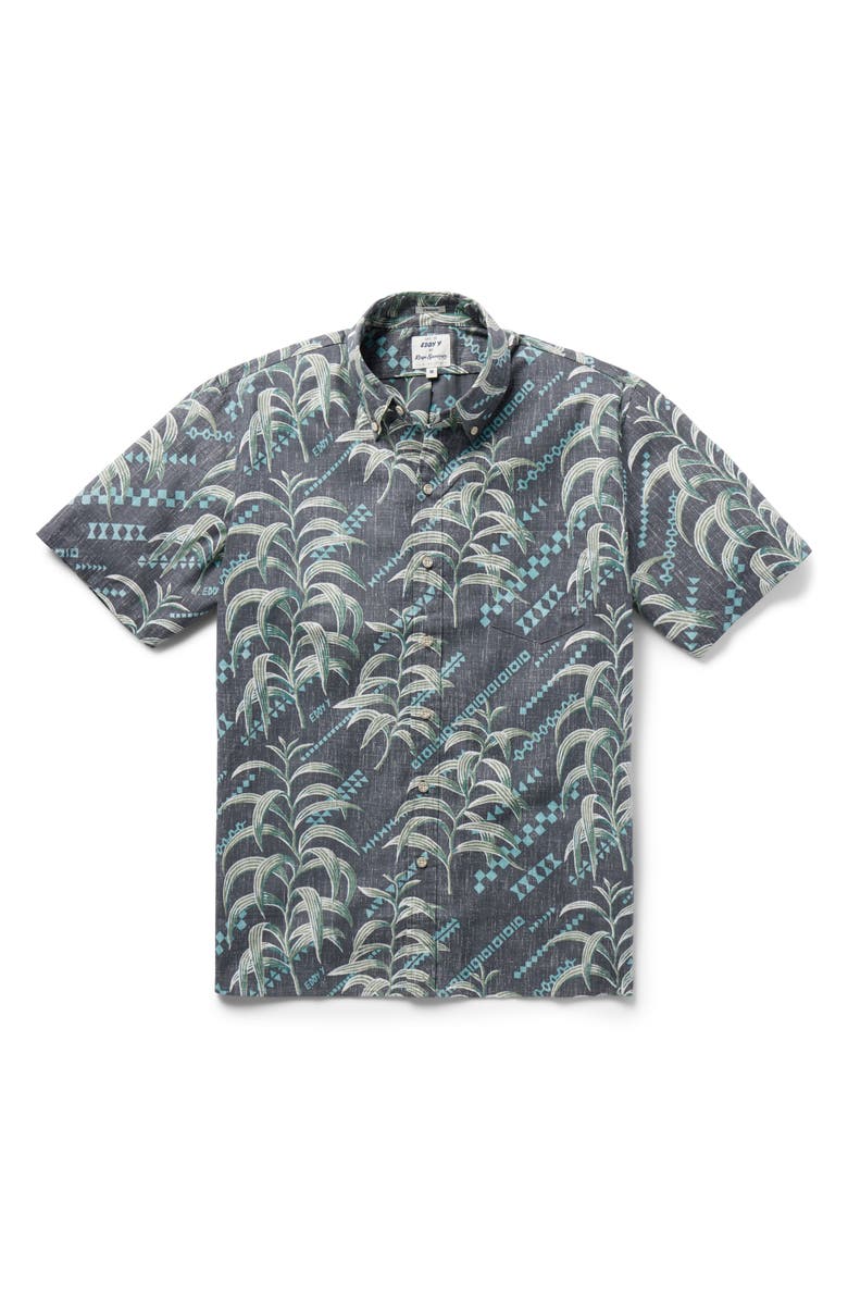 Reyn Spooner x Eddy Y Koa Tapa Short Sleeve Button-Down Shirt, Main, color, 