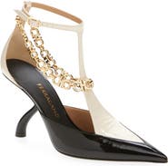 FERRAGAMO Rupy Gancini Chain T-Strap Pump
