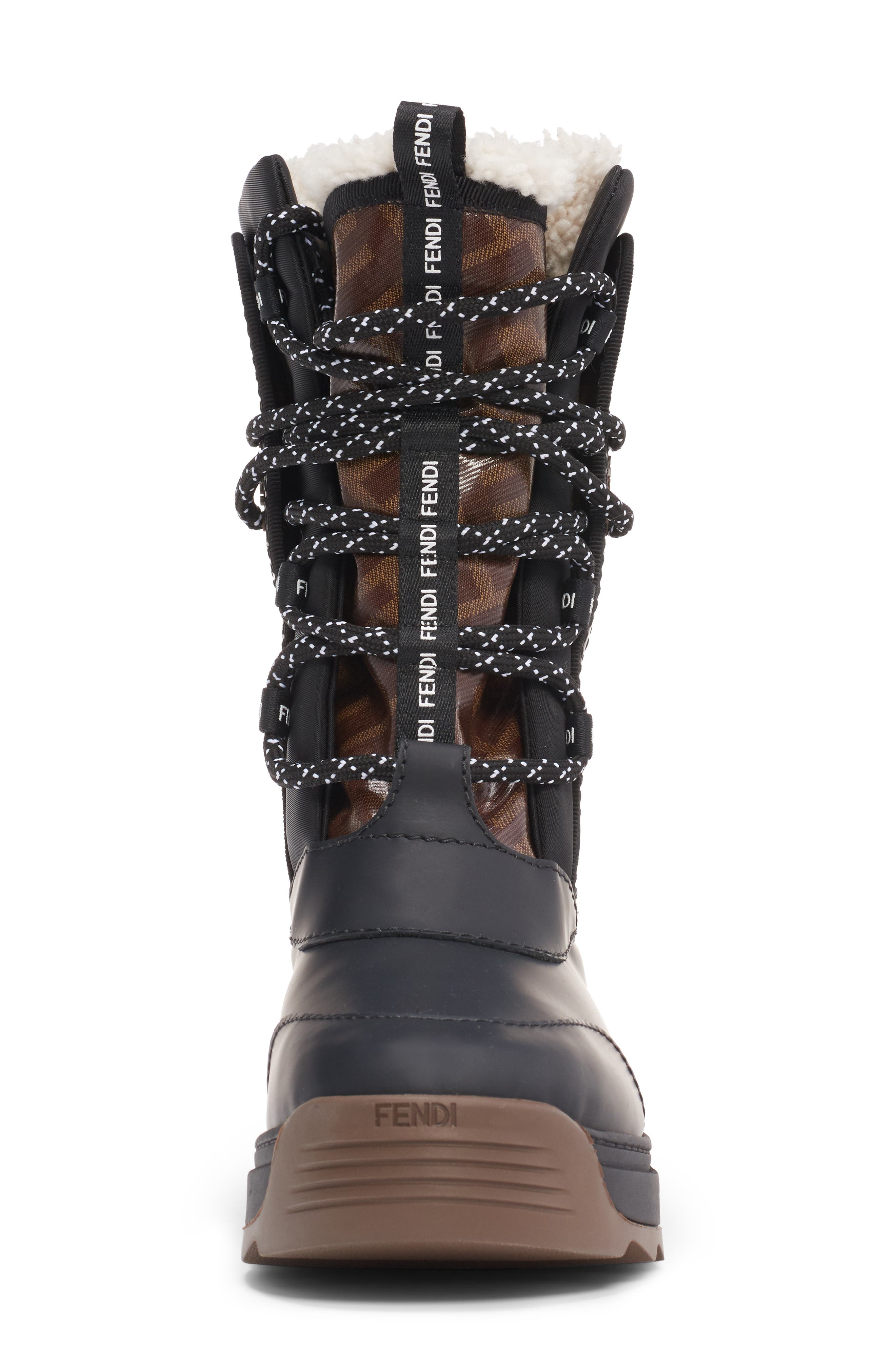 Fendi Genuine Shearling Lined Weather Resistant Ski Boot, Alternate, color, 