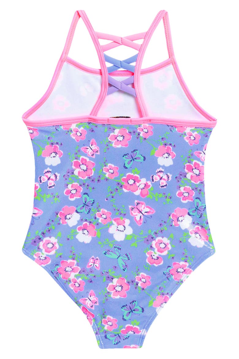 Kids' Foil Print One-Piece Swimsuit, Alternate, color, PRINT