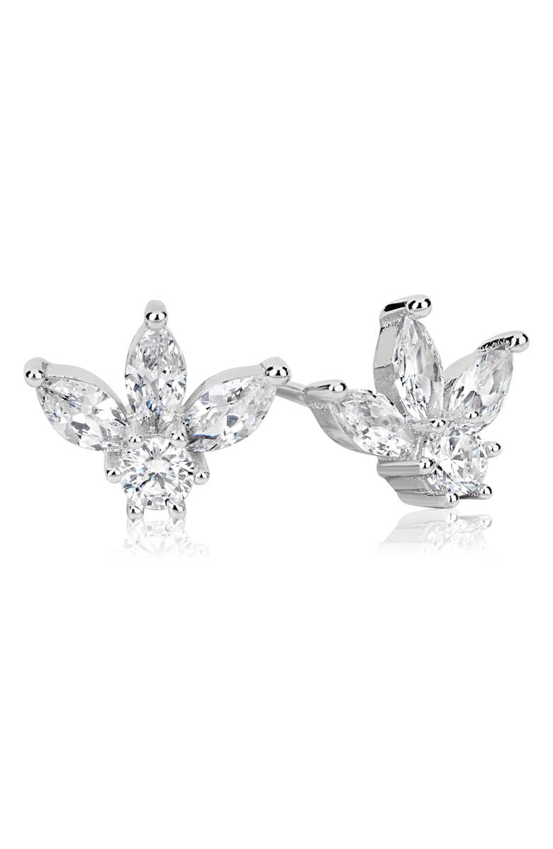 SUZY LEVIAN Sterling Silver CZ Cluster Stud Earrings, Main, color, 