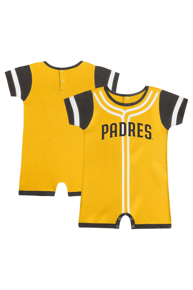 Infant Fanatics Branded Gold San Diego Padres Fast Pitch Romper, Main, color, Gold