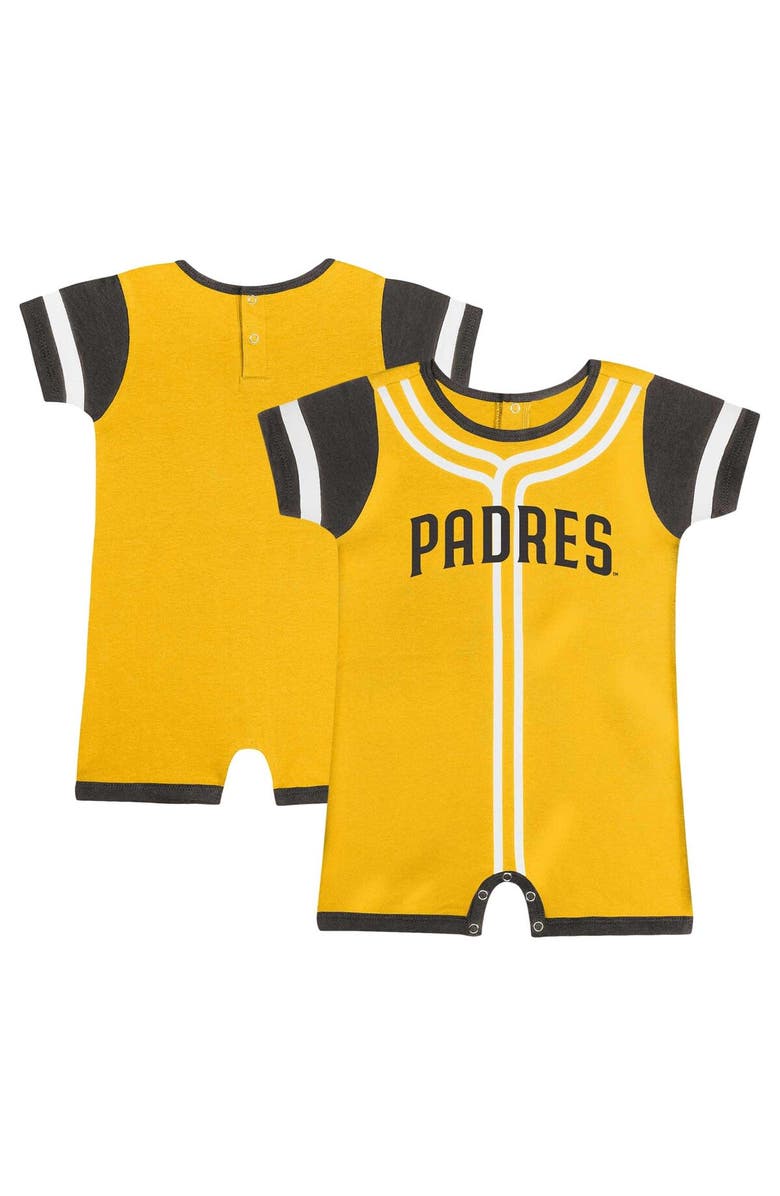 Outerstuff Infant Fanatics Branded Gold San Diego Padres Fast Pitch Romper, Main, color, 