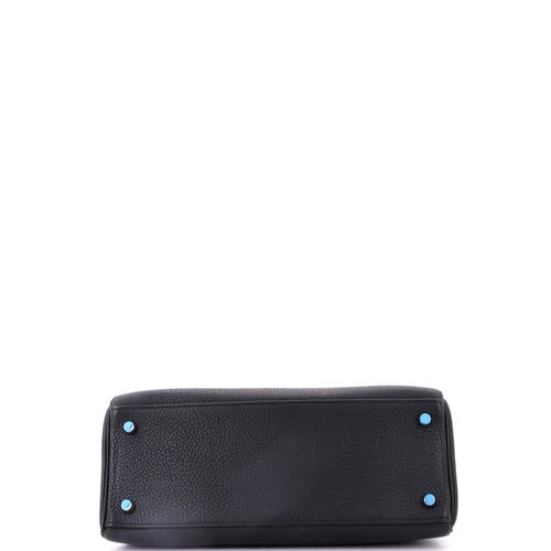 Pre-owned Hermes Hermes Kelly Handbag Black Togo With Palladium Hardware 28 In Black