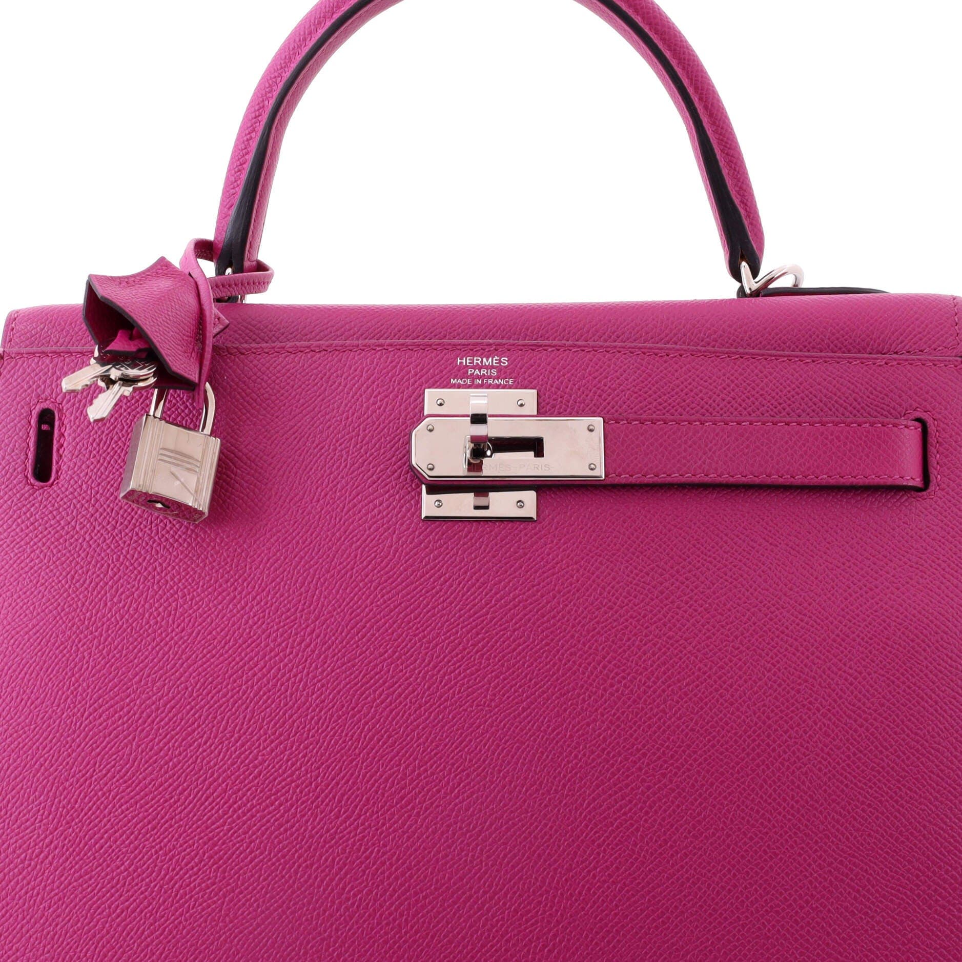 Pre-Owned Hermes Kelly Handbag Pink Epsom with Palladium Hardware 28, Alternate, color, Rose Pourpre