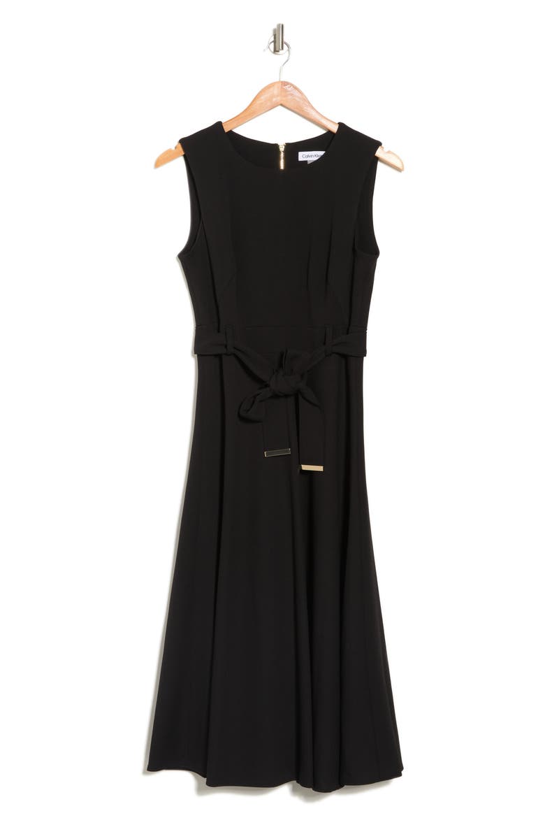 Color Block Belted Midi Dress, Alternate, color, BLACK