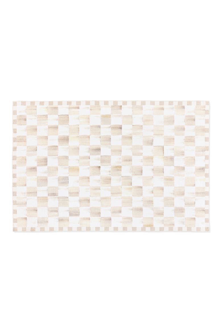 Mocha Checkerboard Machine Washable Rug, Main, color, MOCHA