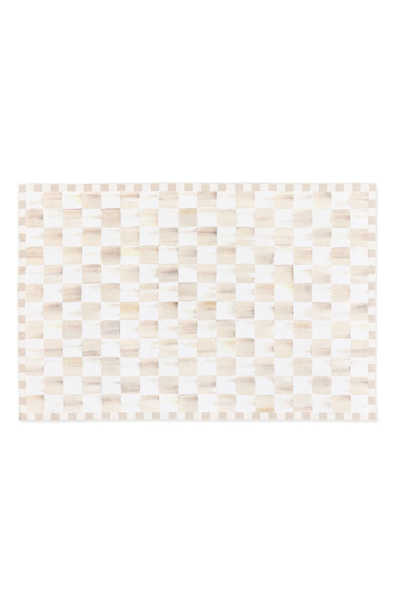 MACKENZIE CHILDS Mocha Checkerboard Machine Washable Rug, Main, color, Mocha