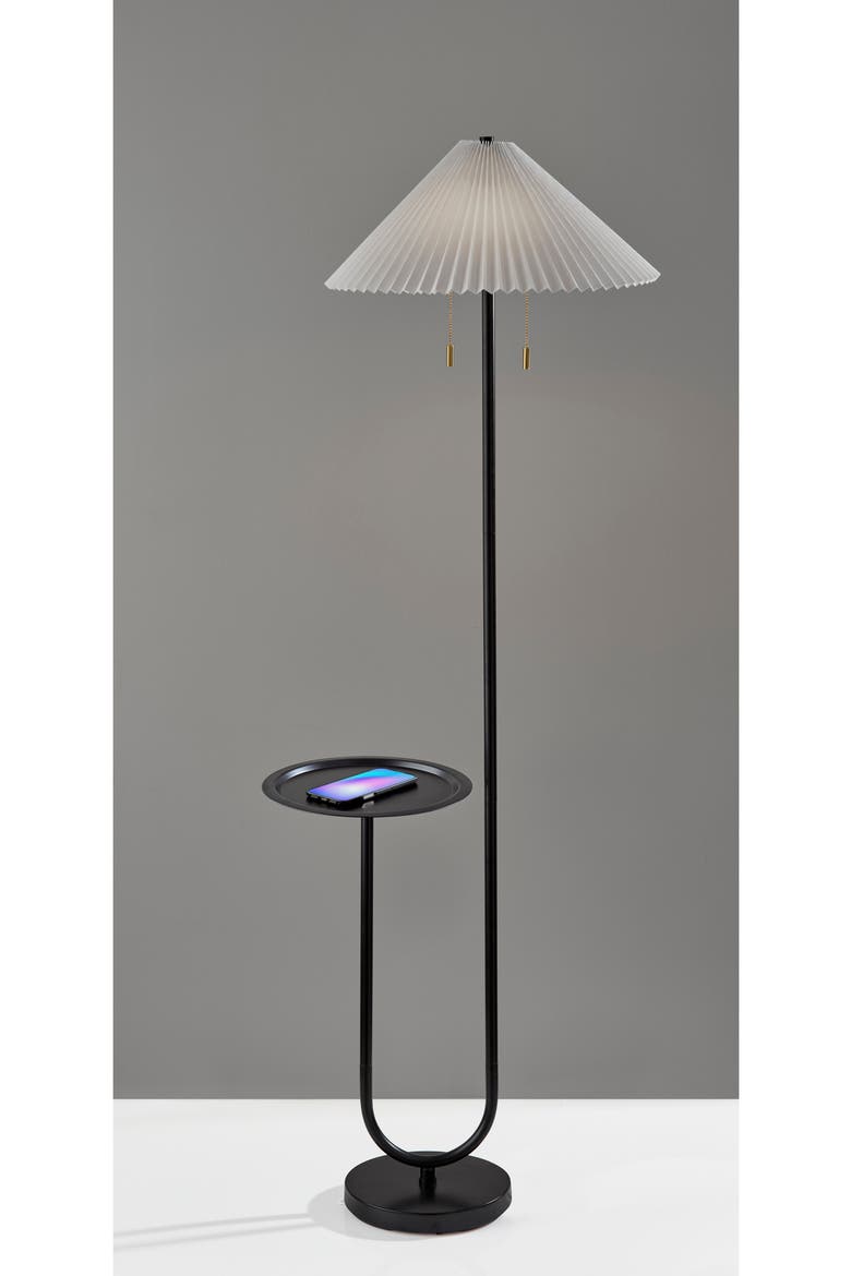 Uma Shelf Floor Lamp, Alternate, color, BLACK