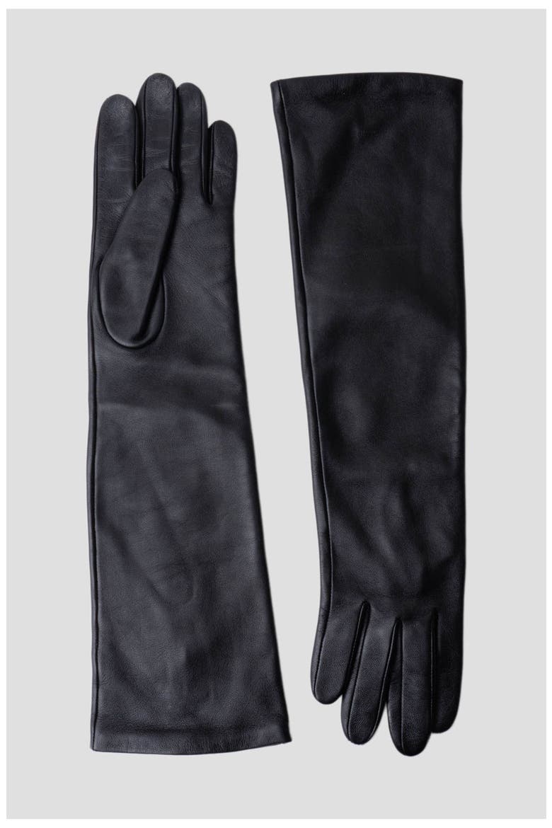 Leather Gloves Long Leather Gloves, Alternate, color, Black