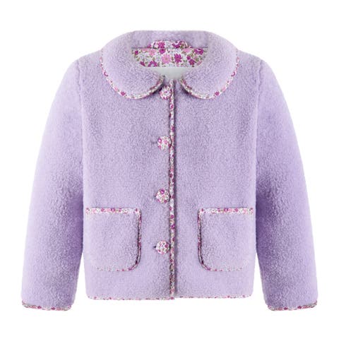 Shearling Floral Trim Jacket
