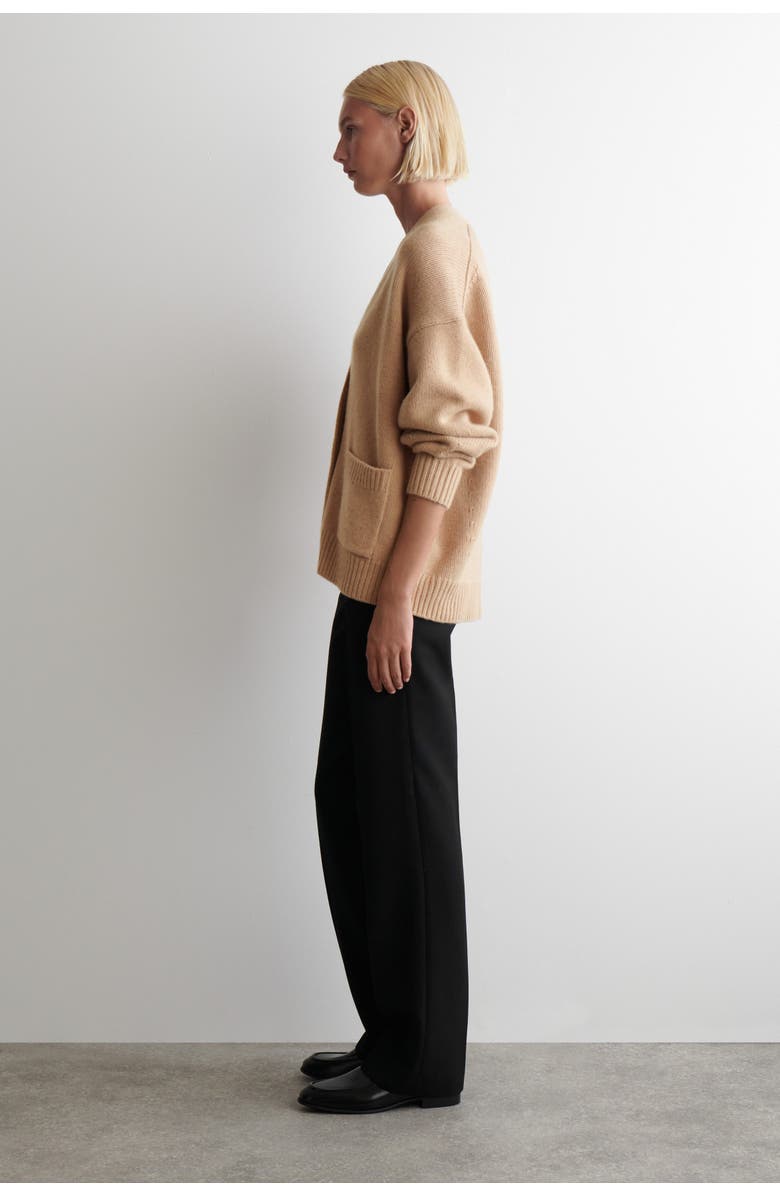 COS Oversized Merino Wool Cardigan, Alternate, color, Oatmeal Mélange