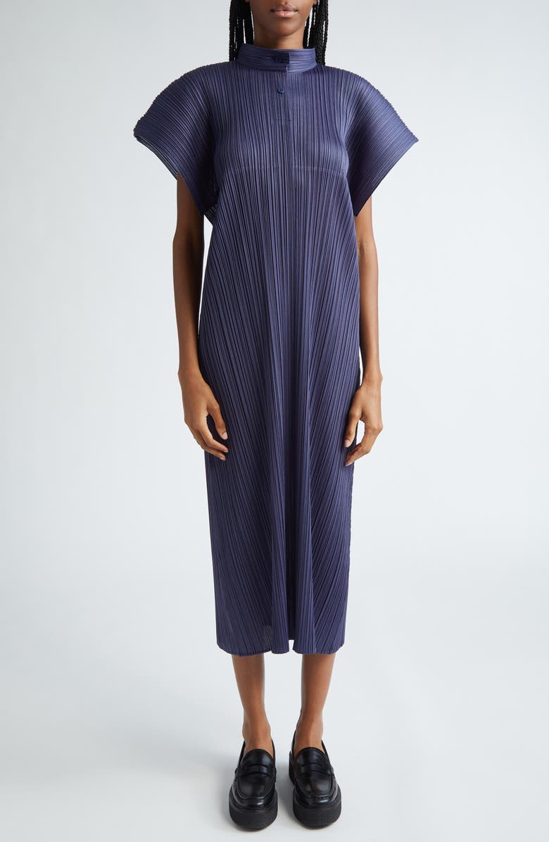 Pleats Please Issey Miyake Monthly Colors August Pleated Midi Dress, Main, color, 