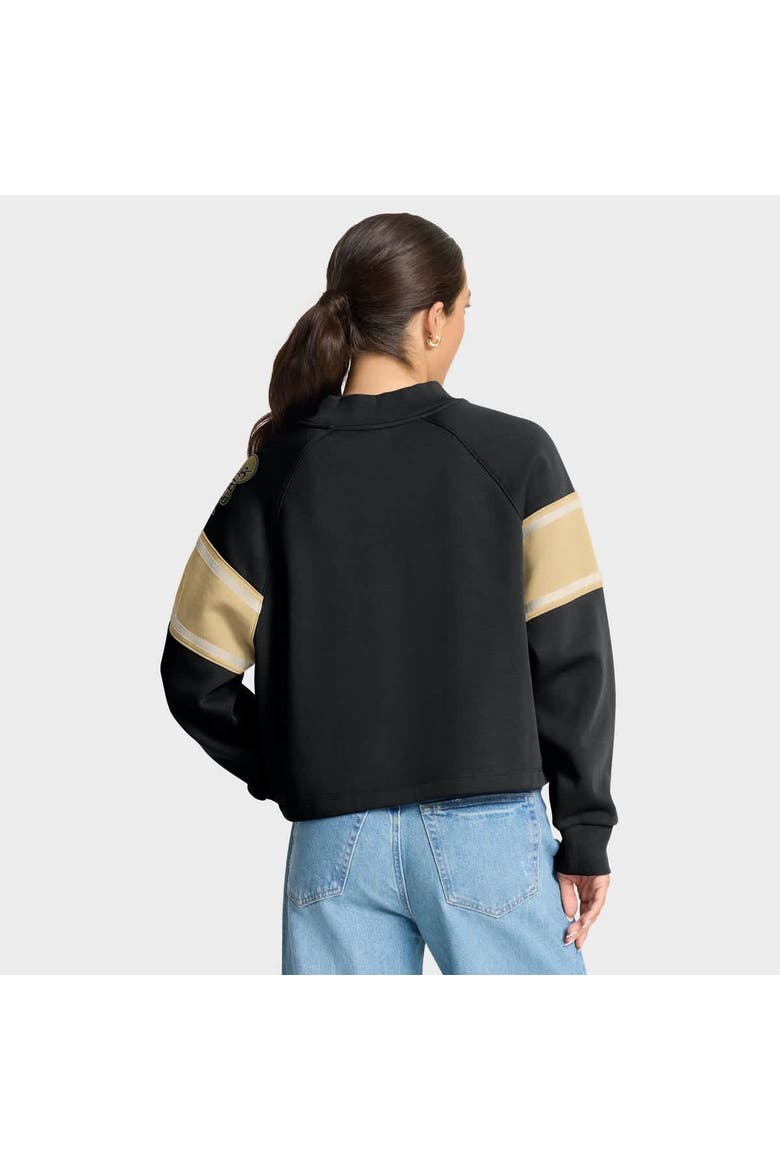 Women's Fanatics Black New Orleans Saints Oversized Hometown Toss Sweep Mock Neck Pullover, Alternate, color, Black