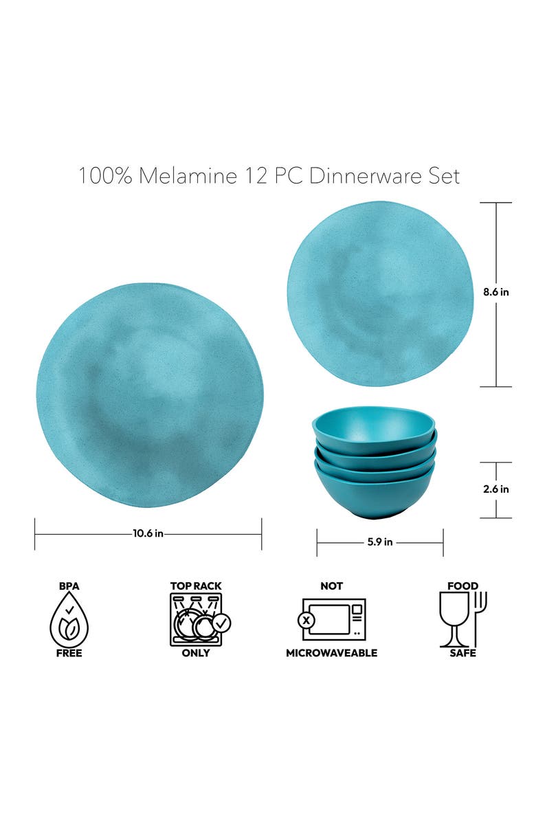 TarHong Organic Coupe Wheat Set of Twelve Melamine Dinnerware Set, Alternate, color,