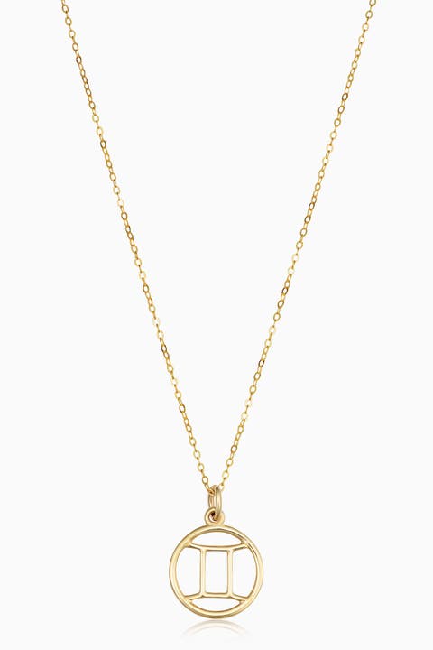 14K Gold Zodiac Pendant Necklace