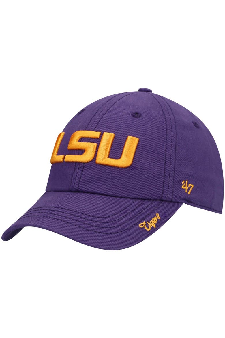 Women's '47 Purple LSU Tigers Miata Clean Up Logo Adjustable Hat, Main, color, Purple