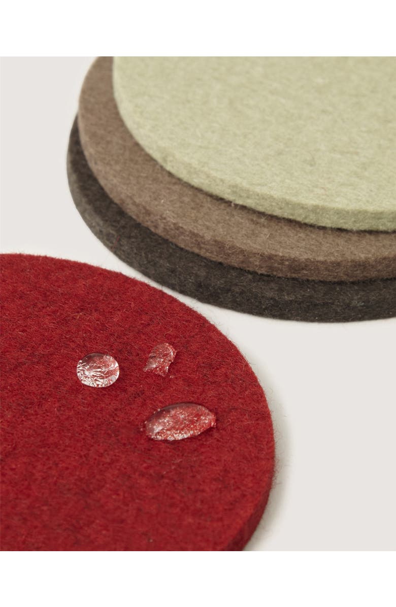 Graf Lantz Bierfilzl Merino Wool Round Coaster Multi 4 Pack, Alternate, color, Bonfire