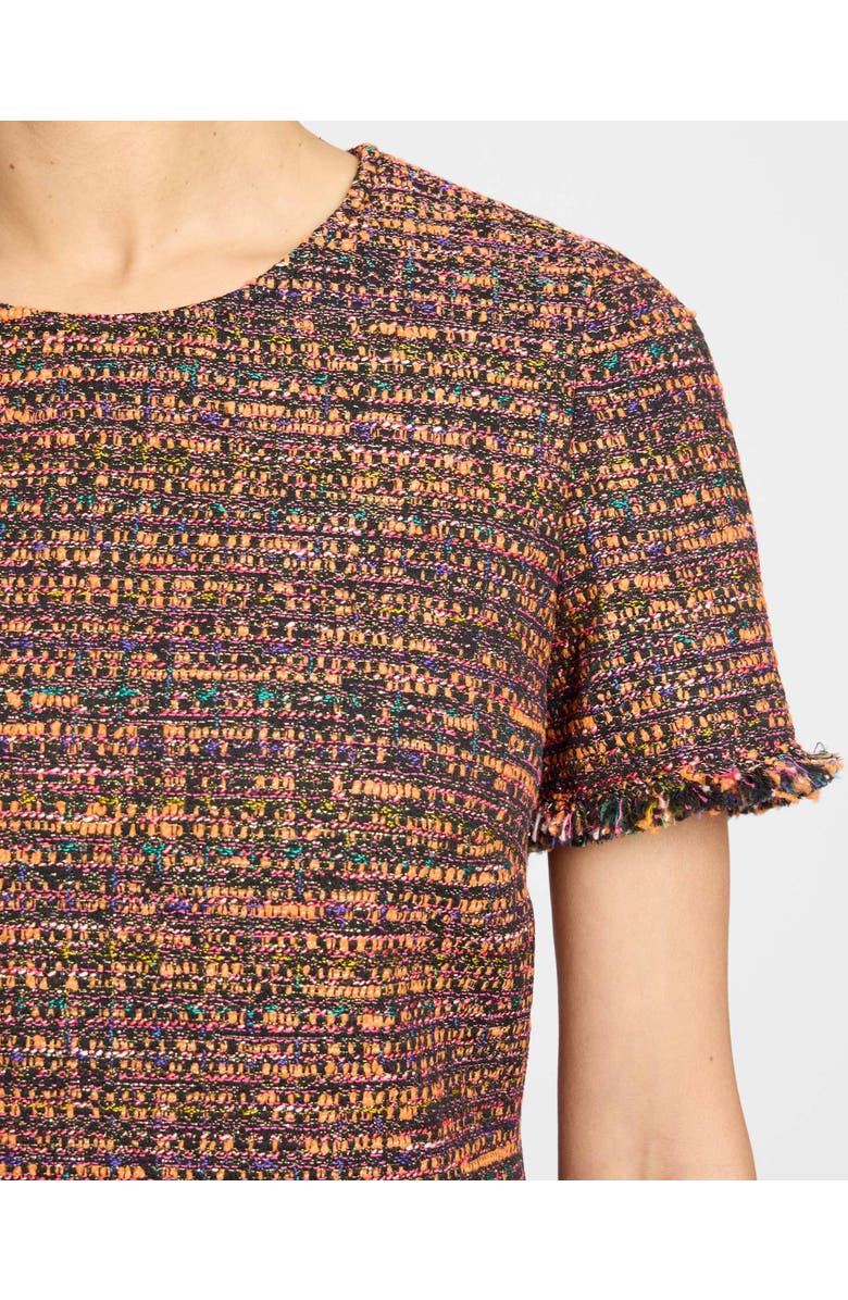 Santorelli Melania Short Sleeve Shift Dress in Multi Color Modern Tweed, Alternate, color, Orange Glow