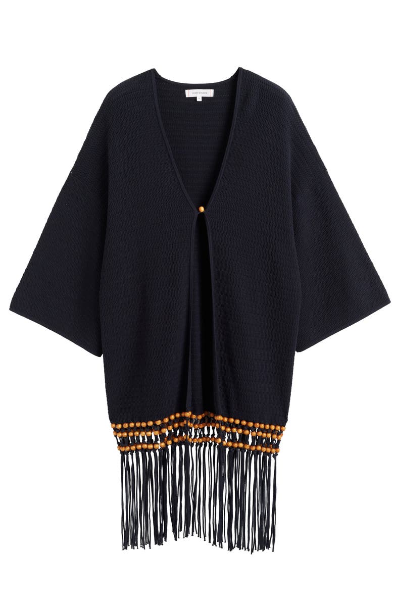 Chinti & Parker Laura Whitmore Beaded Kaftan Dress, Alternate, color, Black