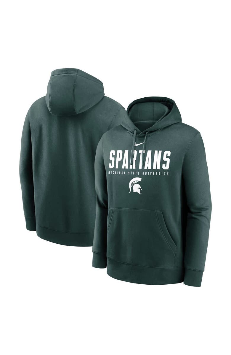 Nike Men's Nike  Green Michigan State Spartans Primetime Dynamic Mascot Club Fleece Pullover Hoodie, Main, color, 