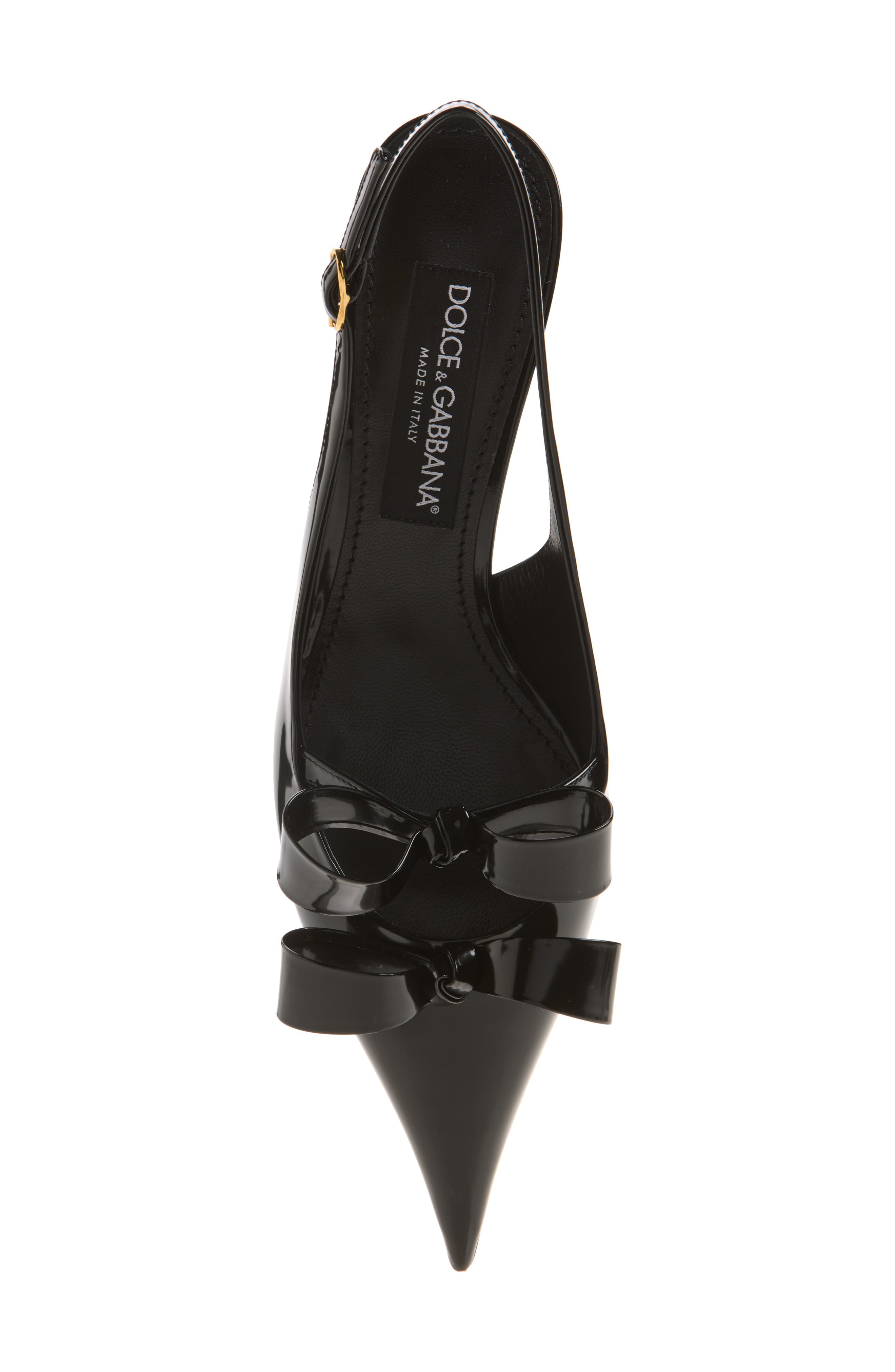 Coeur Bow Pointed Toe Slingback Pump, Alternate, color, NERO