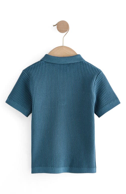 Next Kids' Rib Cotton Polo Sweater In Blue