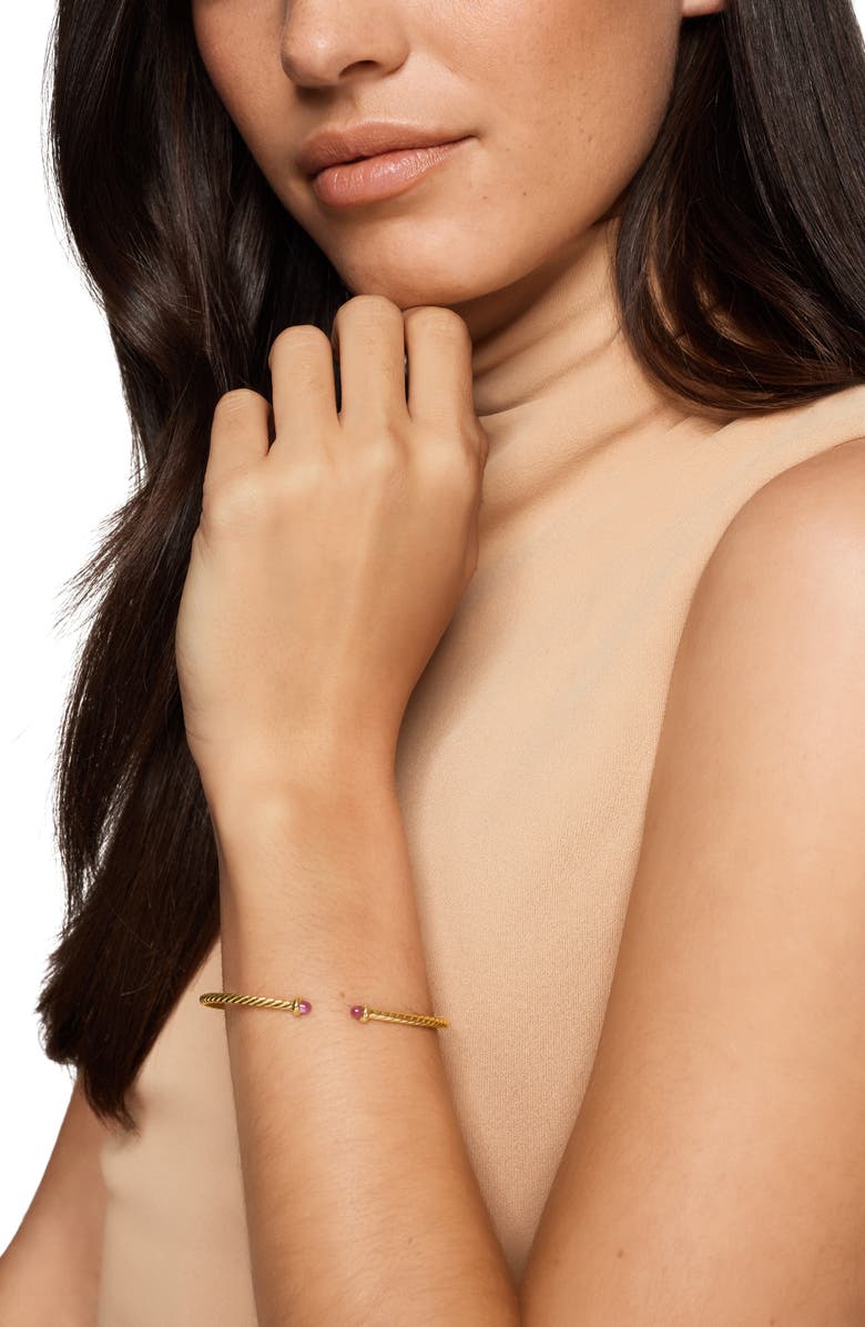 David Yurman Micro Cable Flex Bracelet, Alternate, color, Gold