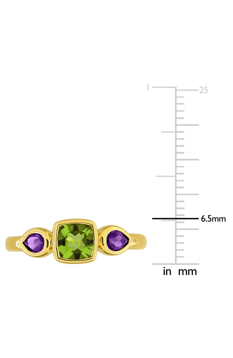 Julianna B. Peridot & Amethyst 3-Stone Ring 10k, Alternate, color, Peridot