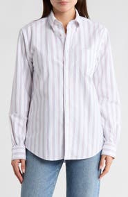 Brooks Brothers Oxford Stripe Long Sleeve Button-Down Shirt