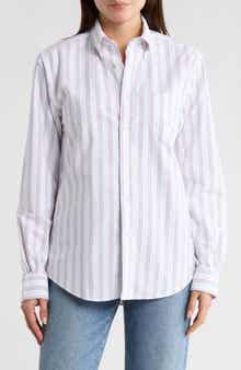 Brooks Brothers Oxford Stripe Long Sleeve Button-Down Shirt