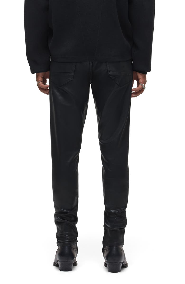 Hudson Jeans Zack Coated Skinny Jeans, Alternate, color, Jet Black Wax