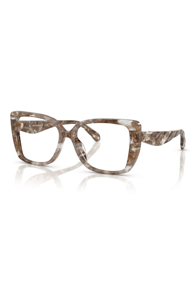 53mm Square Optical Glasses, Alternate, color, BROWN TORTOISE