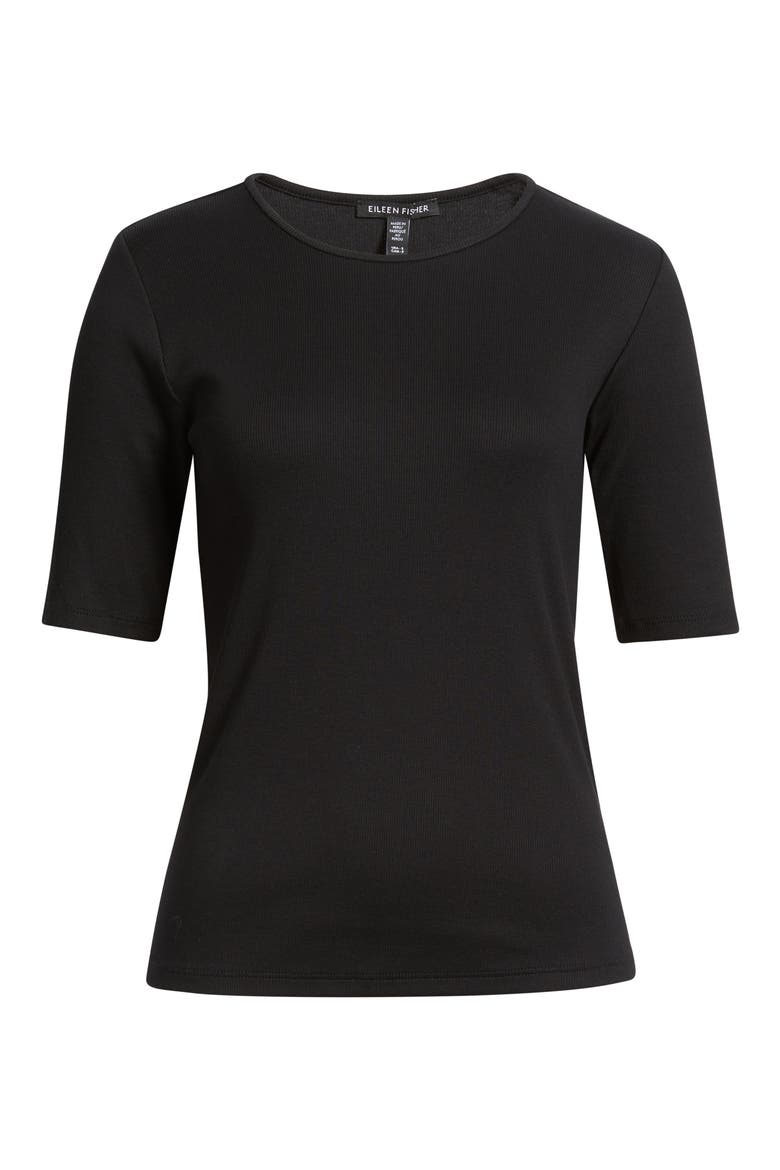 Crewneck T-Shirt, Alternate, color, BLACK