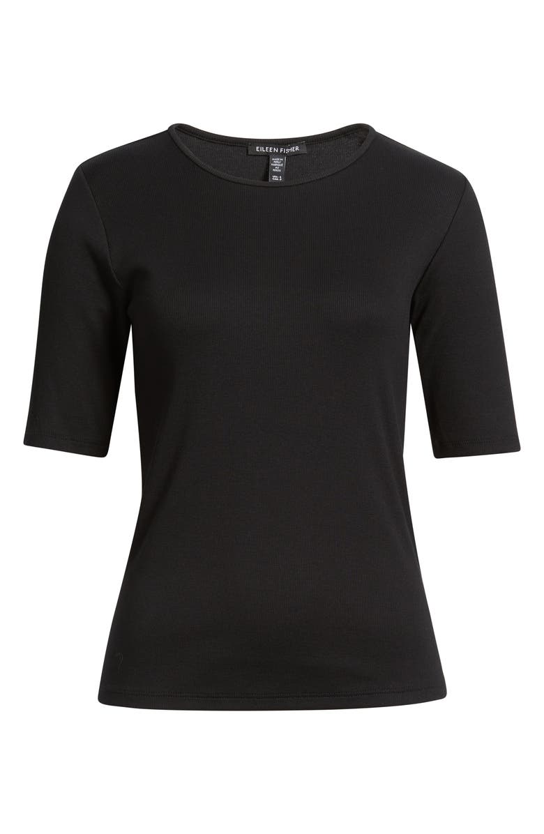 Eileen Fisher Crewneck T-Shirt, Alternate, color, Black