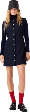 maje Short lurex tweed dress