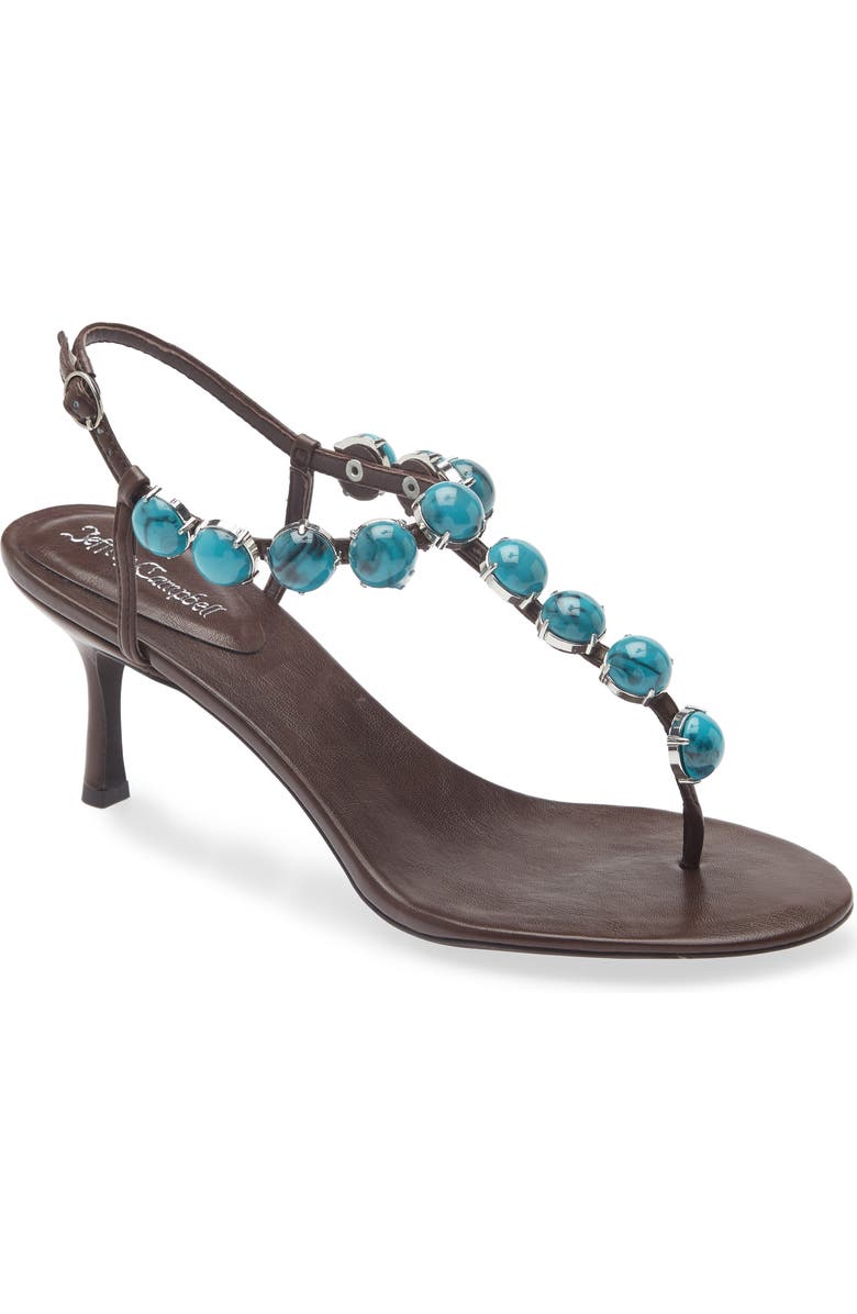 Jeffrey Campbell Embellished Sandal, Main, color, Brown Turquoise