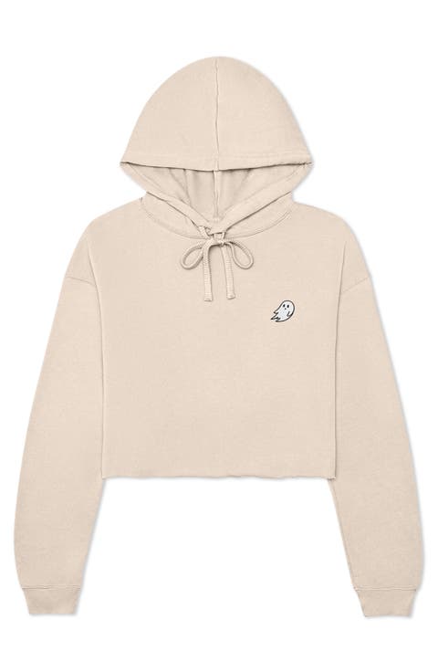 Womens Ghost Cropped Hoodie