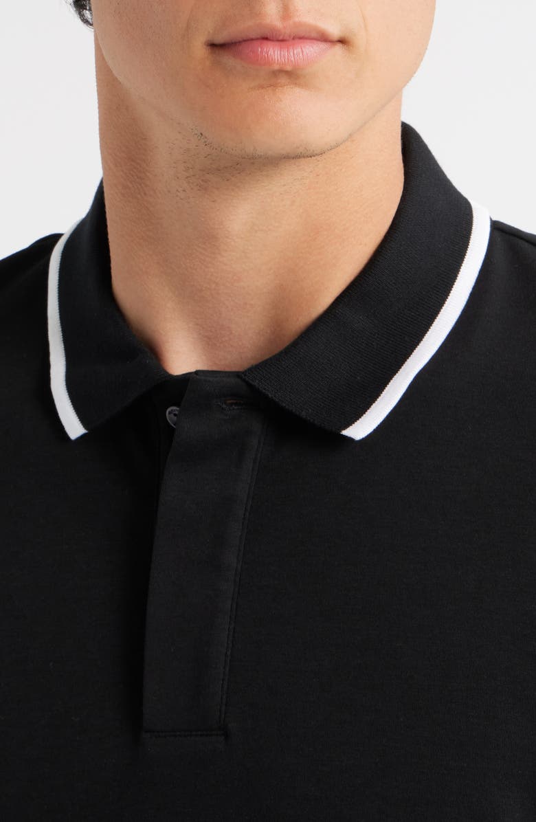 BOSS Parlay Tipped Cotton Polo, Alternate, color, Black