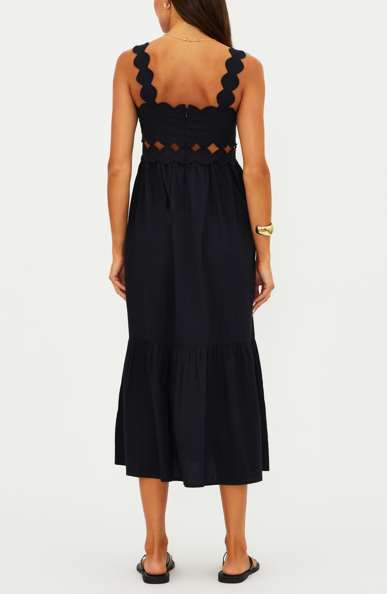 Beach Riot Campbell Scallop Cutout Cotton Cover-Up Sundress, Alternate, color, Black