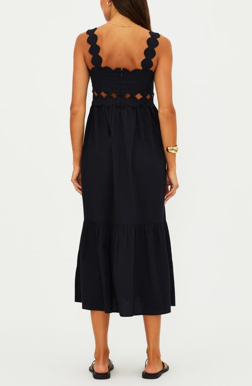 Beach Riot Campbell Scallop Cutout Cotton Cover-up Sundress In Black
