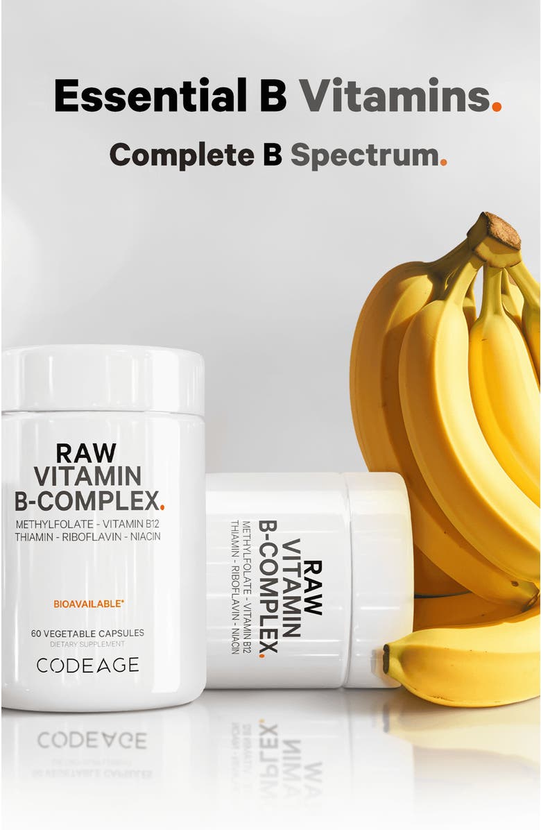 Codeage Raw Vitamin B-Complex Supplement, Alternate, color, White
