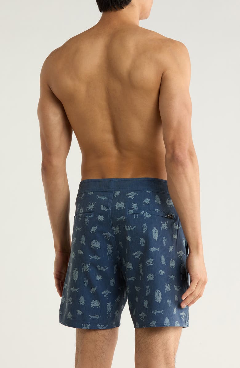 RVCA Sea Life Swim Trunks, Alternate, color, Royal