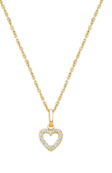 14K Gold Pure Splendor Diamond Heart 12-14" Necklace