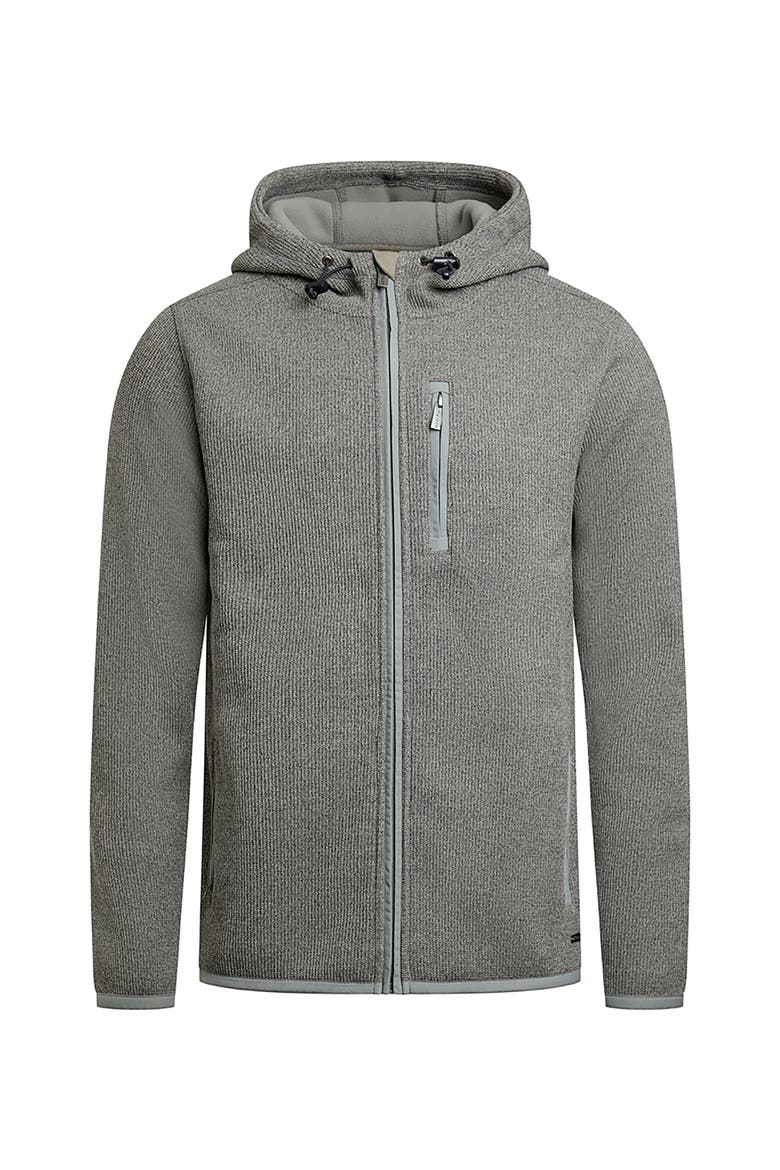 Lockie Full Zip Bonded Fleece Hoodie, Alternate, color, Limestone