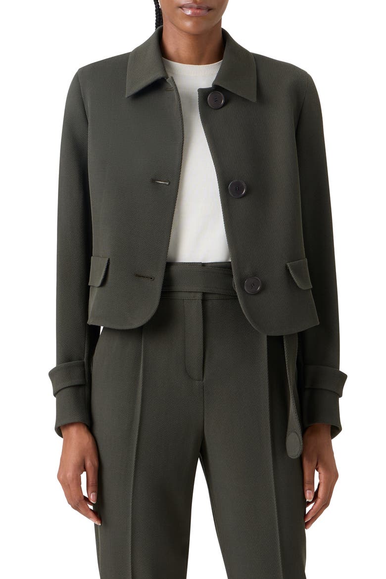 Boxy Wool Tricotine Jacket, Main, color, OLIVE