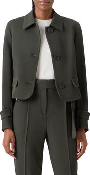 Akris punto Boxy Wool Tricotine Jacket