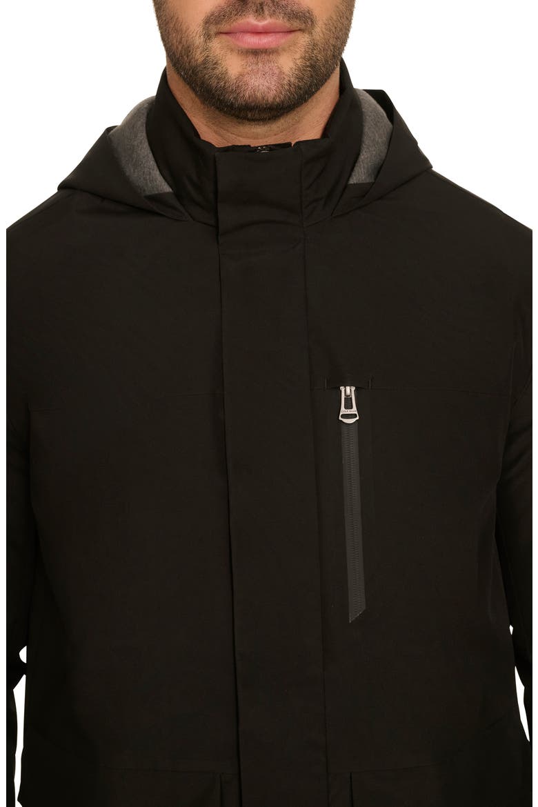 Water Resistant Hooded Windbreaker, Alternate, color, BLACK